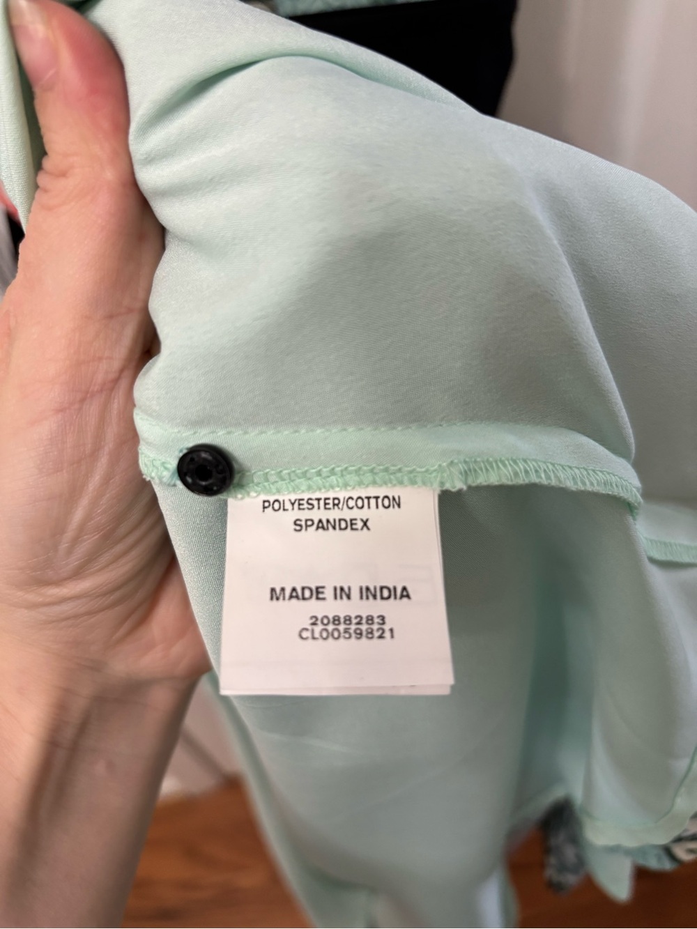 Eshakti Custom XL Black Wrap Midi Dress Green Floral Medallion Short Sleeve Tie - Picture 7 of 9